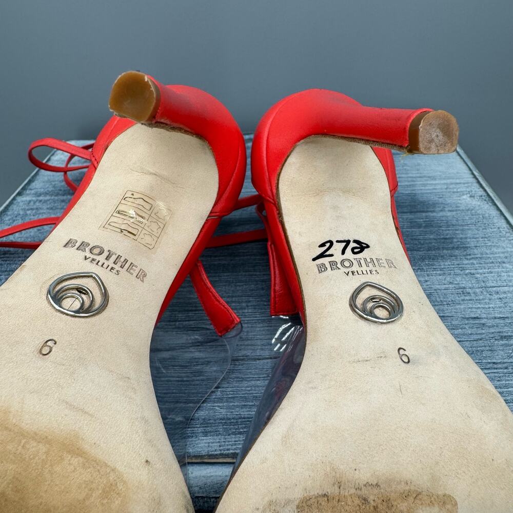 Brother Vellies Red Stiletto Heels - Picture 9 of 10